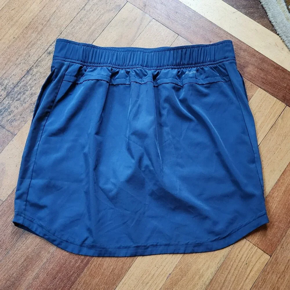 Eddie Bauer Navy Elastic Waist Tennis Skirt With Front Pockets Size Large